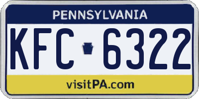 PA license plate KFC6322