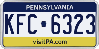 PA license plate KFC6323