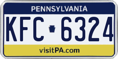 PA license plate KFC6324