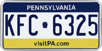 PA license plate KFC6325