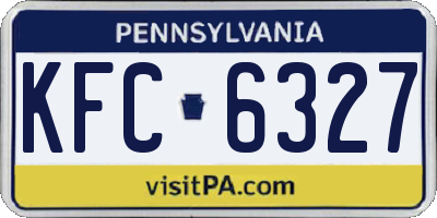 PA license plate KFC6327
