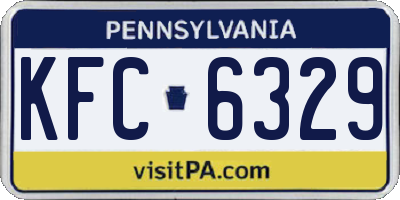 PA license plate KFC6329