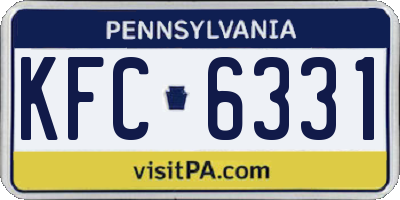 PA license plate KFC6331