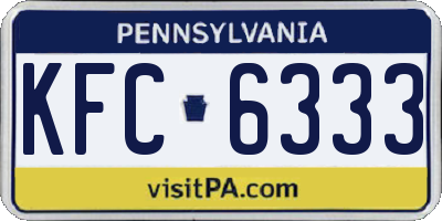 PA license plate KFC6333
