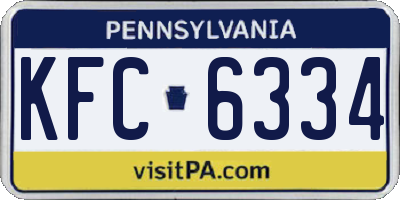 PA license plate KFC6334