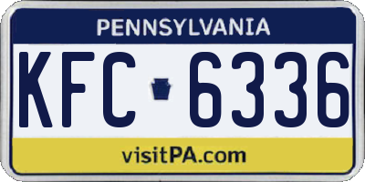 PA license plate KFC6336