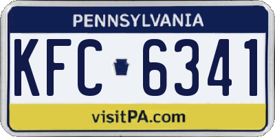 PA license plate KFC6341