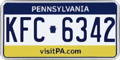 PA license plate KFC6342