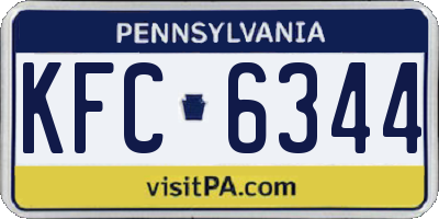 PA license plate KFC6344