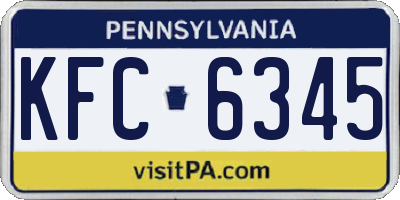 PA license plate KFC6345