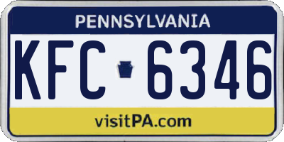 PA license plate KFC6346
