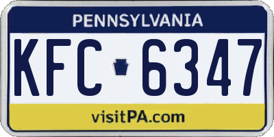 PA license plate KFC6347