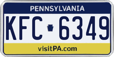 PA license plate KFC6349