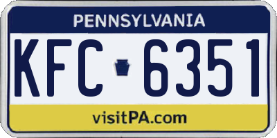 PA license plate KFC6351