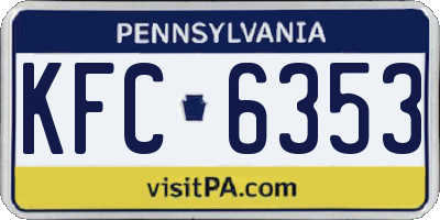 PA license plate KFC6353