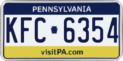 PA license plate KFC6354