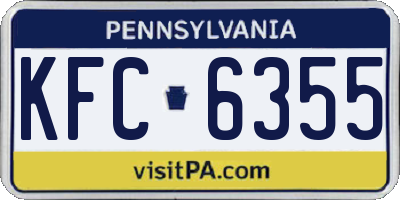 PA license plate KFC6355