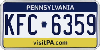 PA license plate KFC6359