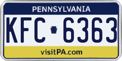 PA license plate KFC6363