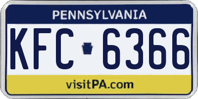 PA license plate KFC6366