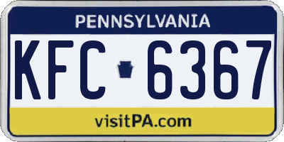 PA license plate KFC6367