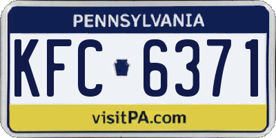 PA license plate KFC6371
