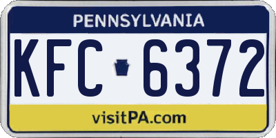PA license plate KFC6372