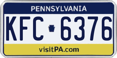 PA license plate KFC6376
