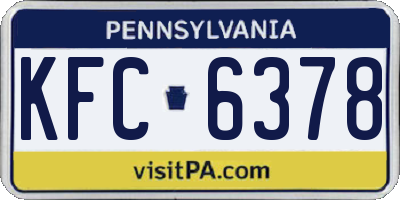 PA license plate KFC6378