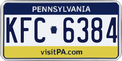 PA license plate KFC6384