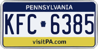 PA license plate KFC6385