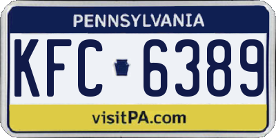 PA license plate KFC6389