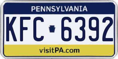 PA license plate KFC6392