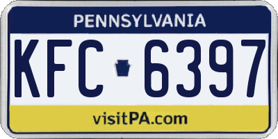 PA license plate KFC6397