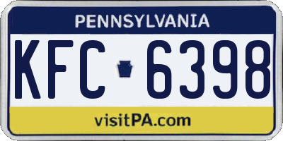 PA license plate KFC6398
