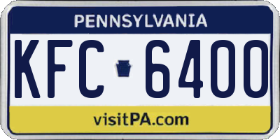 PA license plate KFC6400