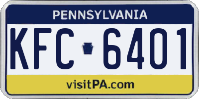 PA license plate KFC6401