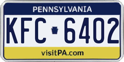 PA license plate KFC6402