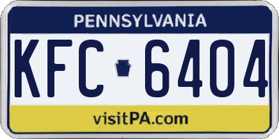 PA license plate KFC6404