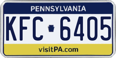 PA license plate KFC6405