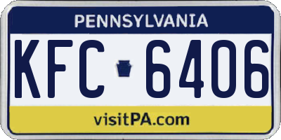 PA license plate KFC6406