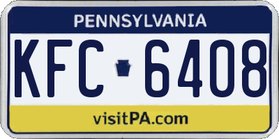 PA license plate KFC6408
