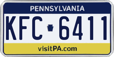 PA license plate KFC6411
