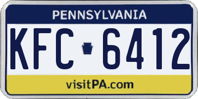 PA license plate KFC6412