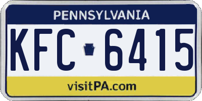PA license plate KFC6415