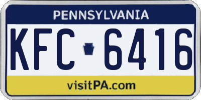 PA license plate KFC6416