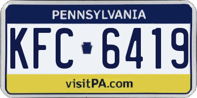 PA license plate KFC6419