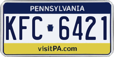 PA license plate KFC6421