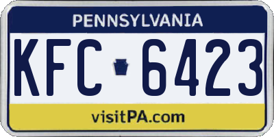 PA license plate KFC6423