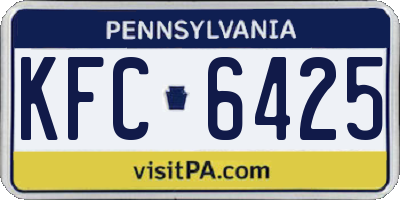 PA license plate KFC6425